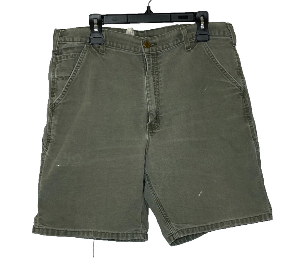 Men's 36" Vtg Carhartt Green Cotton Twill Utility Shorts
